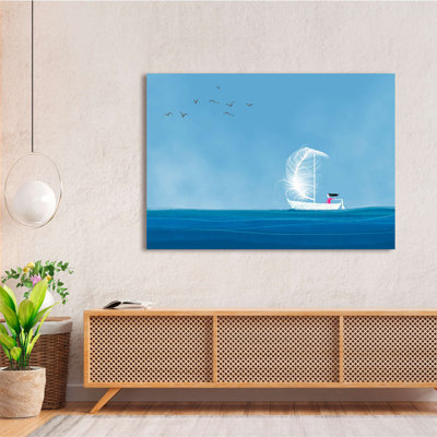 Wrapped Canvas Print: Sailing the Quiet Sea by Stef Lamanche