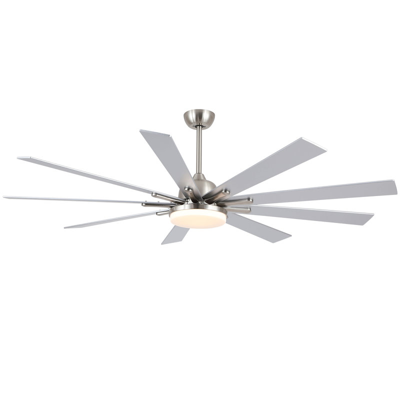 72 In Integrated Led Brushed Nickel Smart Ceiling Fan With Remote Control