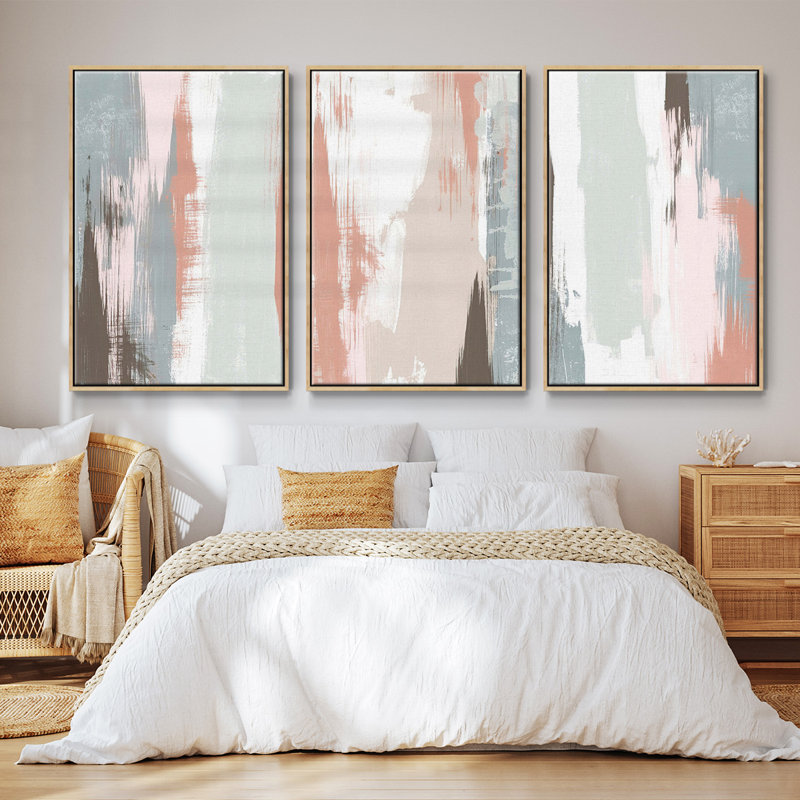 «Sandstone Peel I», ensemble de 3 toiles encadrées, Naturel, H 40 po x l 78 po