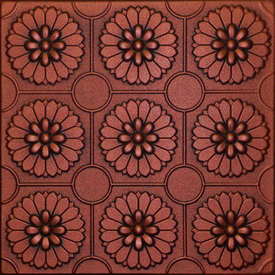 Carreaux de plafond en polystyrène 20X20 avec panneaux décoratifs à coller pour une installation facile à faire soi-même, ainsi que pour la rénovation de la maison et du sous-sol. R36 Bouquet de fleurs, lot / 8