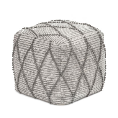 Orvella 17' Gray Rectangular Upholstered Pouf Ottoman
