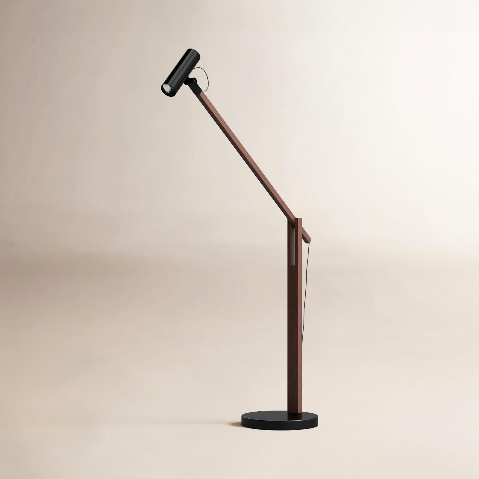 Dalila Adjustable Desk Lamp, Walnut Wood/Black