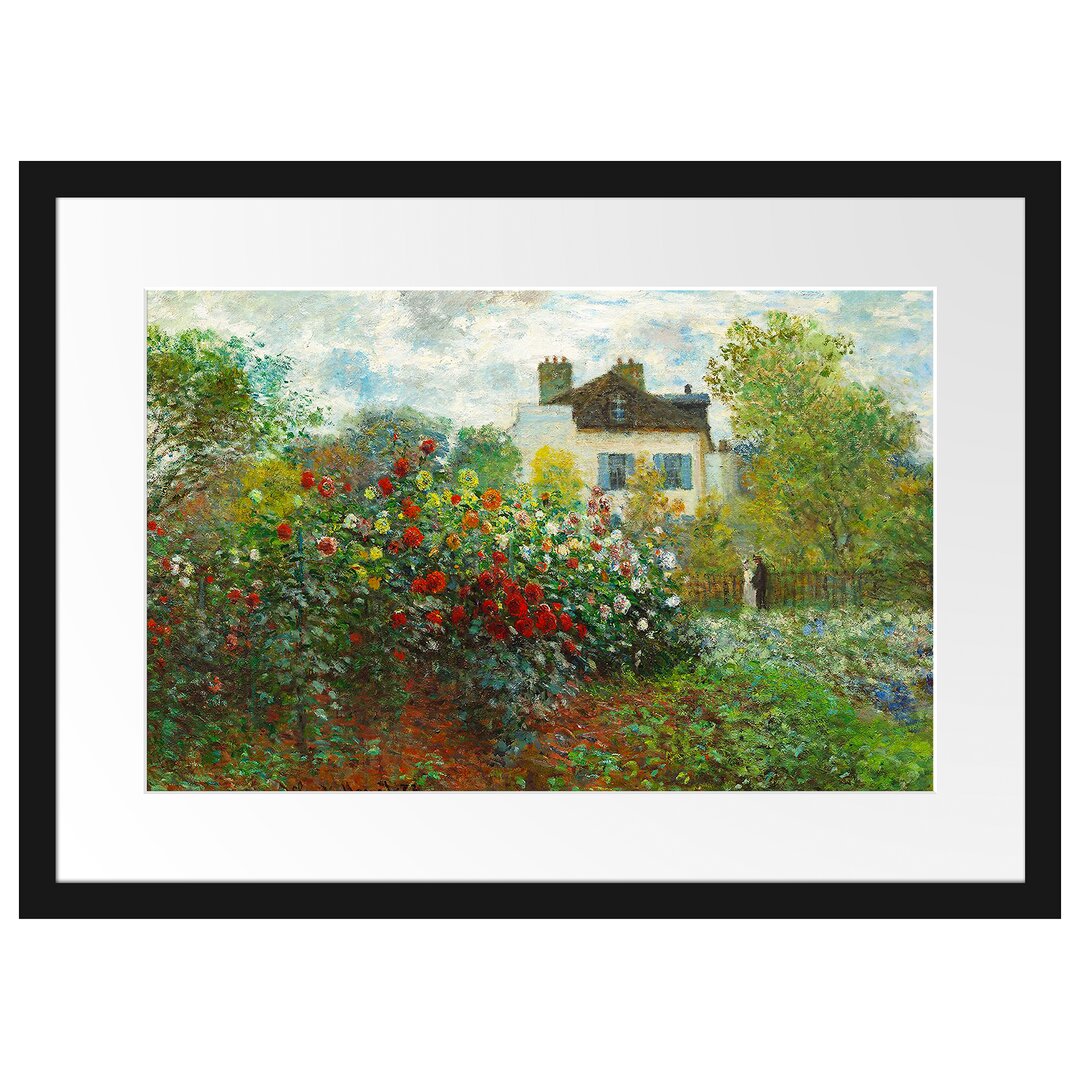 Gerahmter Kunstdruck The Artist's Garden in Argenteuilegg von Claude Monet