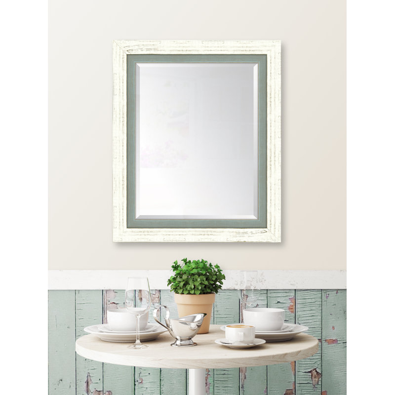 Chilhowie Wood Flat Wall Mirror, 36" H x 30" W, Black
