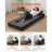 73.23" 3-in-1 Convertible Folding Sofa Bed Single with 2 Pillows Washable Cover 25D Memory Foam Futon Couch Dark Grey