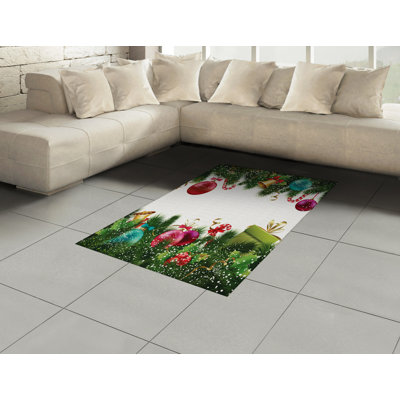 Tapis décoratif de Noël à haute densité en fibres de polyester à longs fils