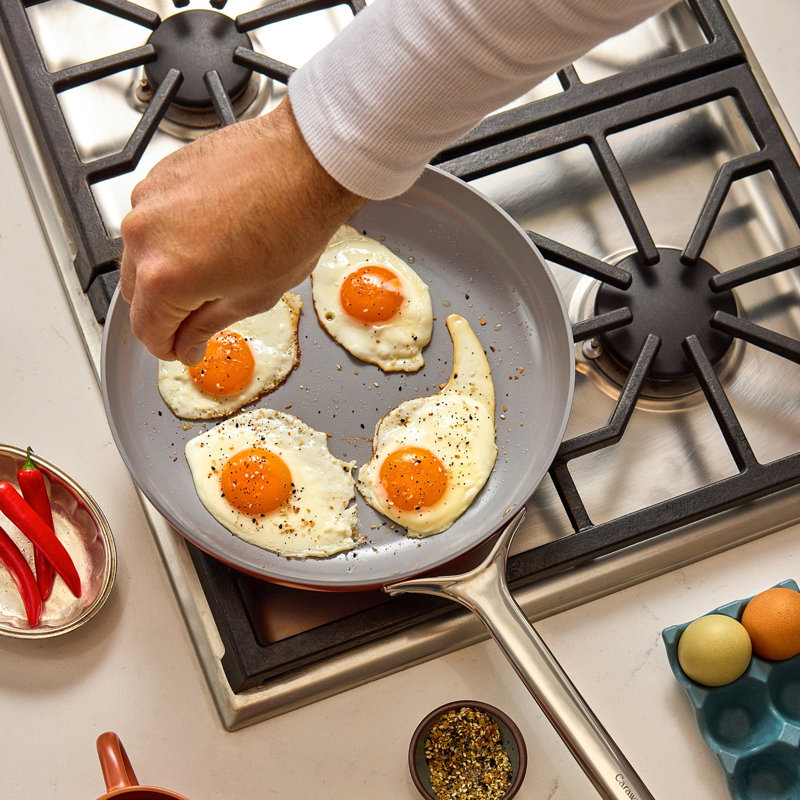 Caraway 12-Inch Non-Stick Ceramic-Coated Large Fry Pan, Gray