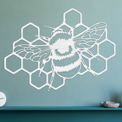 Art mural abstrait avec peignes et abeilles - ACM