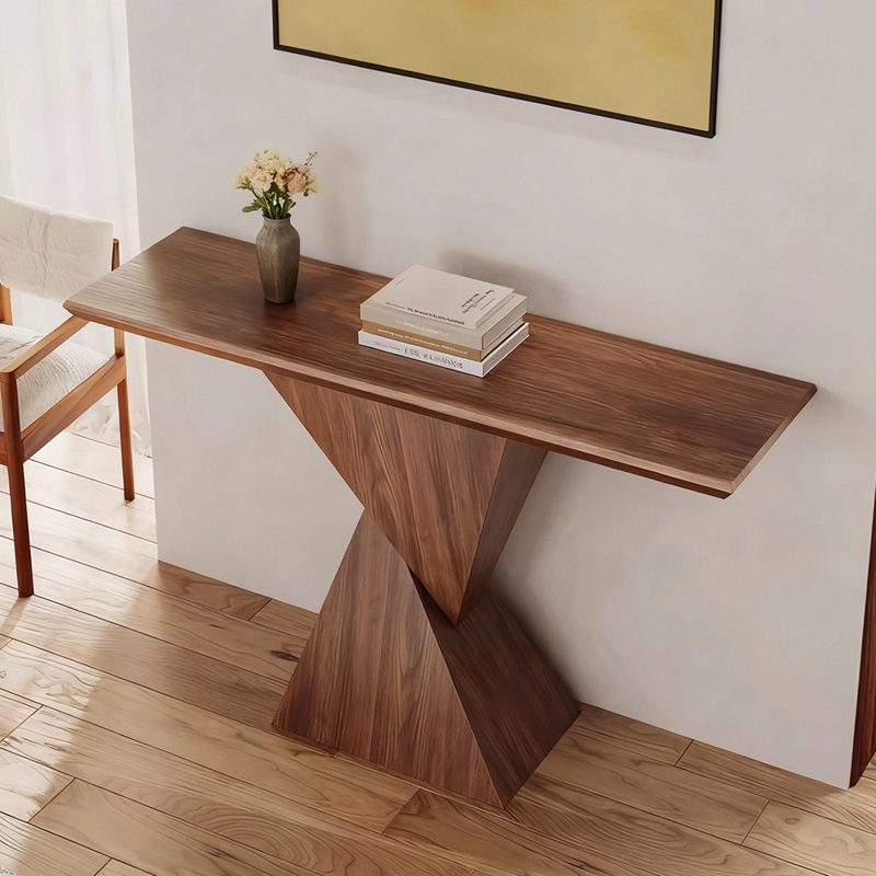 Console rétro classique simple, Marron foncé, H 33,5 po x l 63 po x P 15,7 po