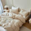 Literie 100 % coton à motif pied-de-poule et tissage gaufré-135650986-135650988
