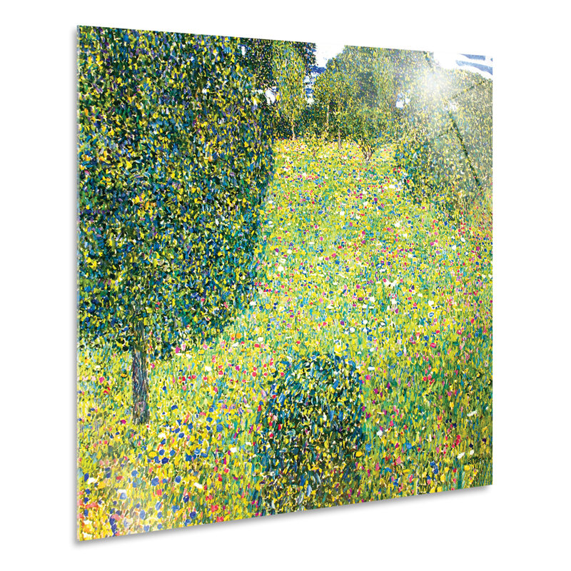 Flower Meadow by Gustav Klimt - No Frame Print on Plastic / Acrylic, 65cm H x 65cm W
