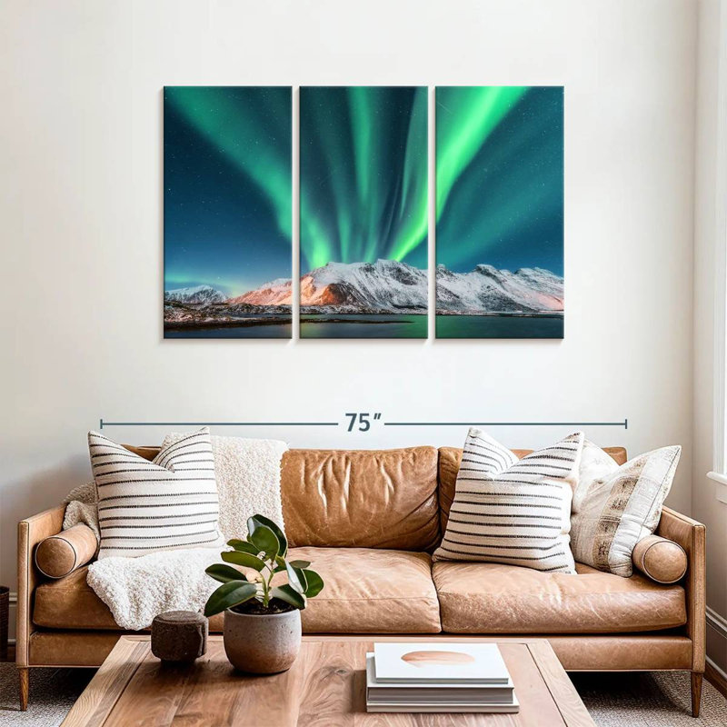 Alvord Lofoten Mountain Northern Lights, H 36 po x l 57 po