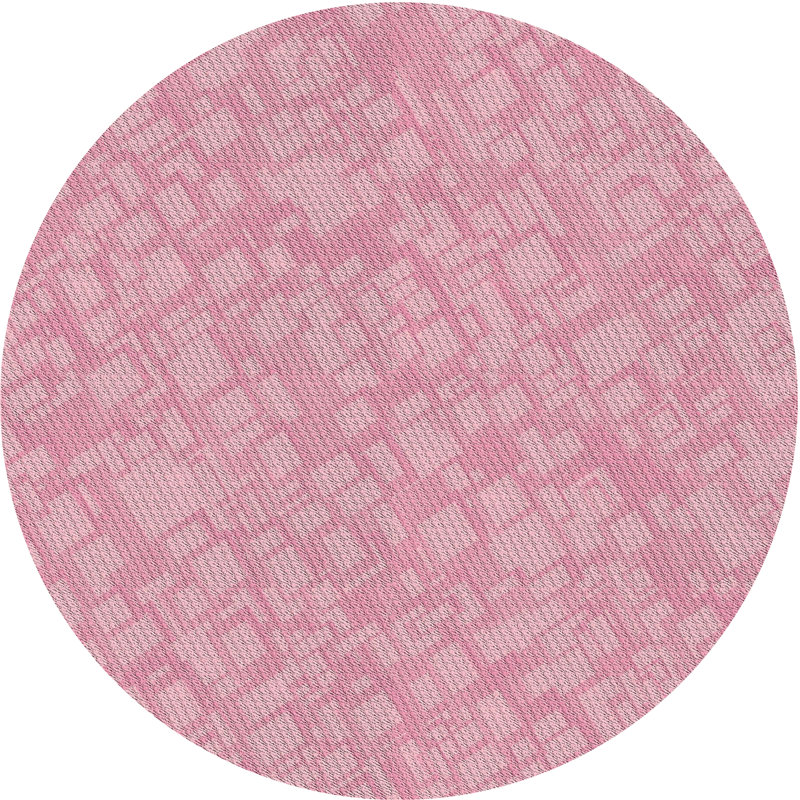 Tapis de zone rose à motif, Rond 7 pi