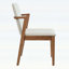 Ensemble de 2 chaises de salle à manger de style Mid-Century moderne en polyuréthane beige avec structure couleur noyer, capacité de 250 lb
