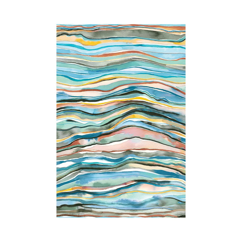 Mineral Watercolour Marble Agate Layers by Ninola Design - Wrapped Canvas Print, 20.32 cm H x 30.48 cm W