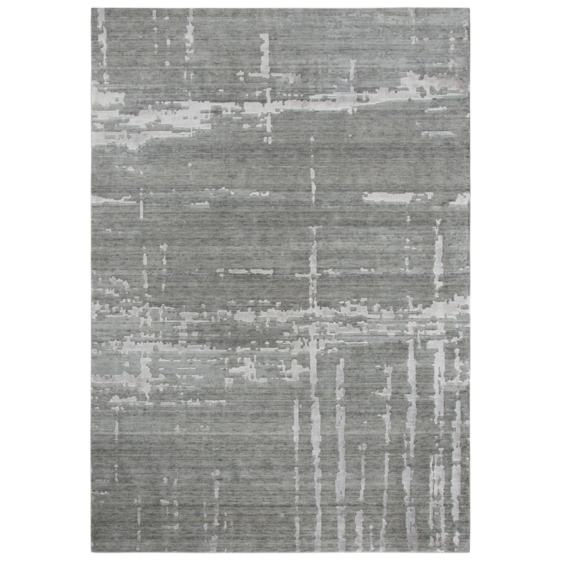 Tapis gris en laine Bruggeman, Rectangle 10 pi x 13 pi