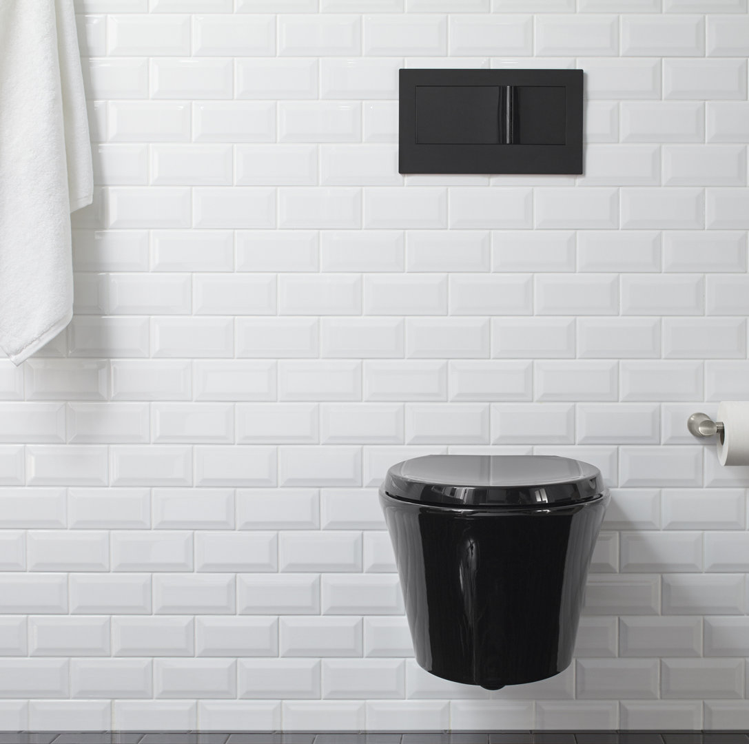 Veil Wall-Hung Dual-Flush Toilet, Black