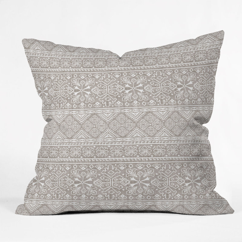 Heather Dutton Grand Bazaar Slate Throw Pillow, Brown/White, 16" x 16"