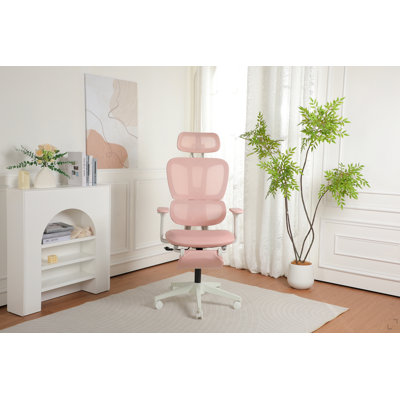 Chaise de bureau ergonomique avec repose-pieds, chaise d'ordinateur à haut dossier avec soutien lombaire dynamique, appui-tête en 2 dimensions et accoudoirs 4D, coussin éponge et dossier en filet, chaise de bureau à domicile.