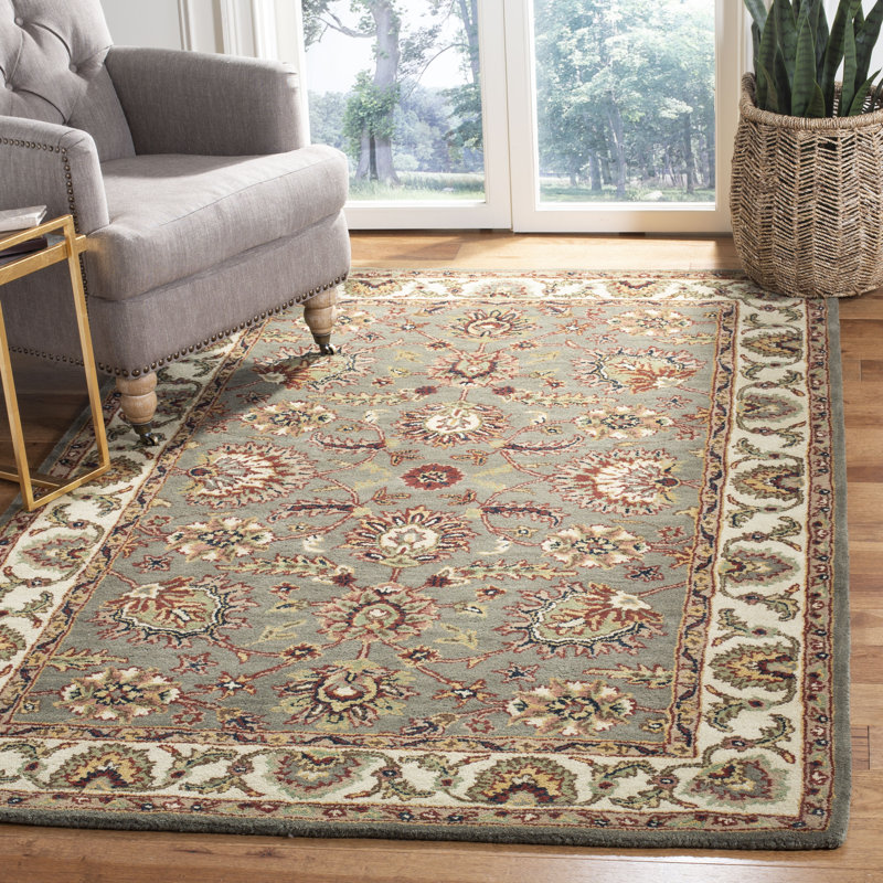 Tapis oriental en laine touffeté à la main Alg, Rectangle 6 pi x 9 pi