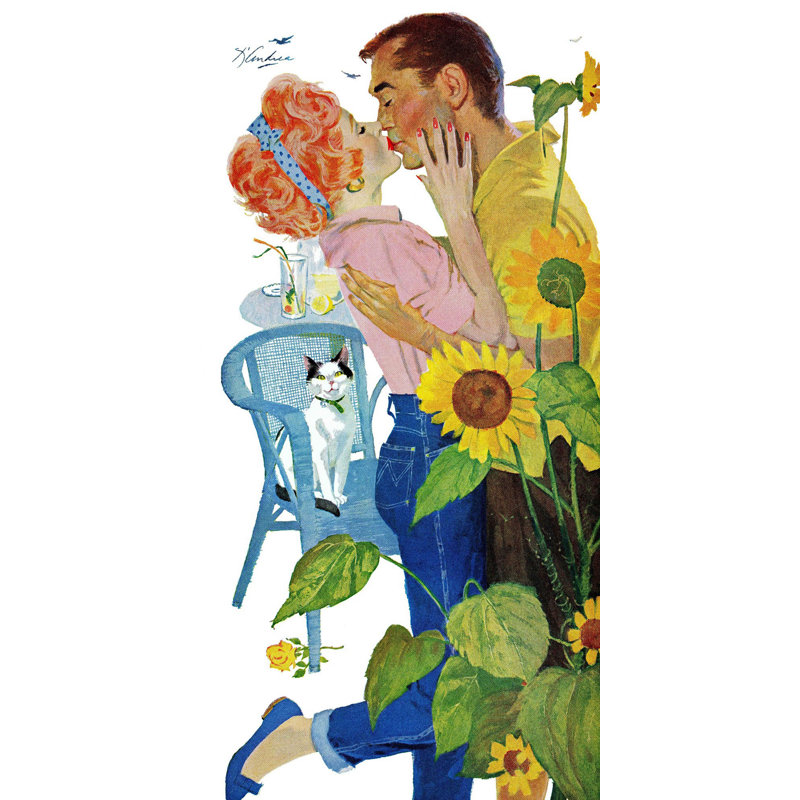 Vintage Fashion Love Struck by Bernard D'andrea - Wrapped Canvas Painting, 91cm H x 45cm W