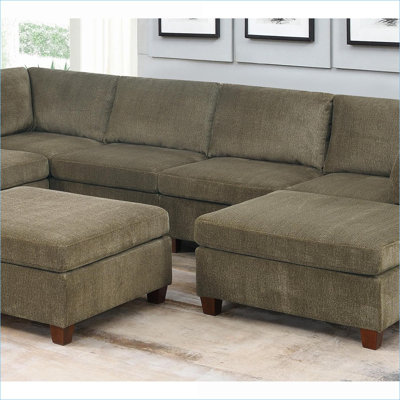 Modular Sectional Armless Chair, Contemporary Tan Brown Chenille Living Room | Tan Brown | Chenille
