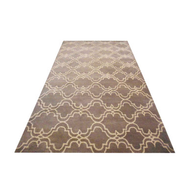 Rectangle 153 cm x 244 cm Geometric Hand Woven Area Rug