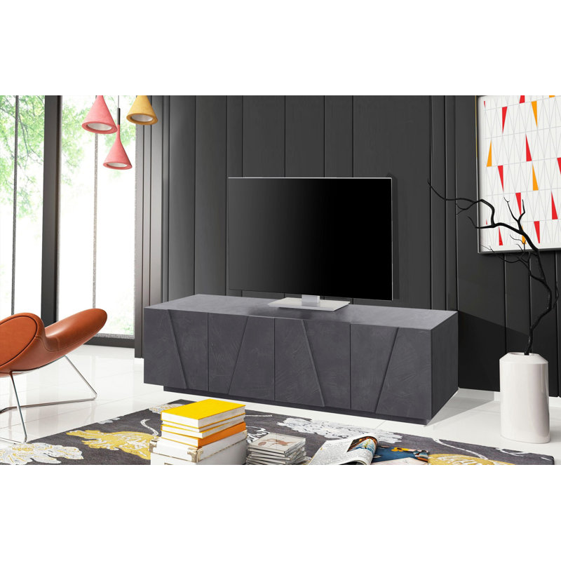 Longford Unfinished TV Stand for TVs up to 75", Black