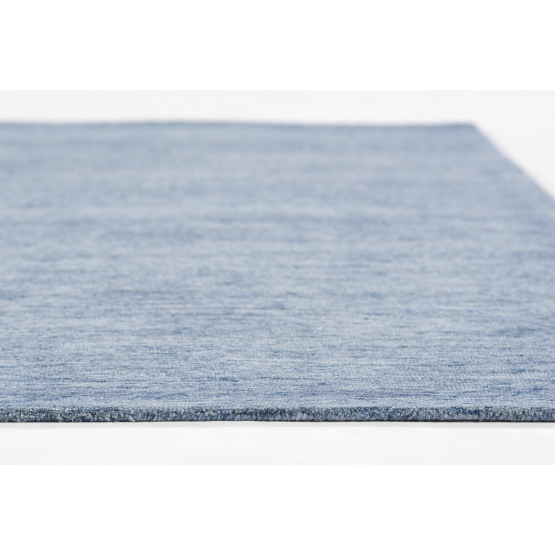 Zaley Handmade Tufted Wool Blue/Sand Area Rug, Rectangle 8' x 10'