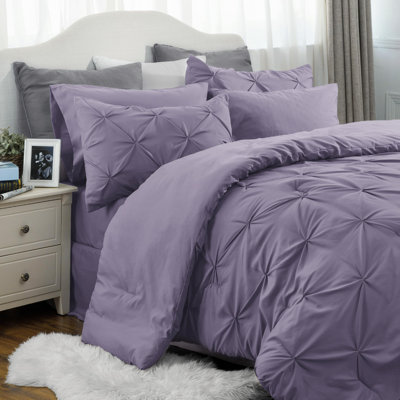 Ensemble d'édredon avec draps, taies d'oreiller et taies décoratives à motif de plis pour lit de bébé