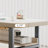 White solid wood study desk Double desk with Drawers-495140072