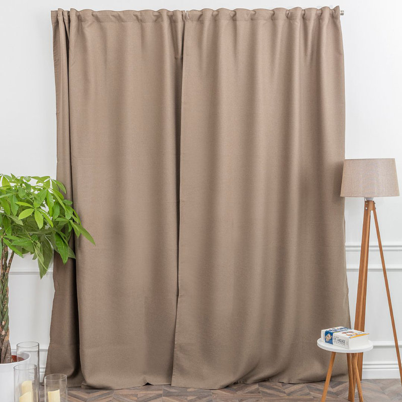 LAXTON Room Darkening Extra Long & Extra Wide Decorative Curtain, 52" W x 84" L, Beige