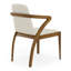 Chaise rembourrée en bois massif Downham de couleur crème