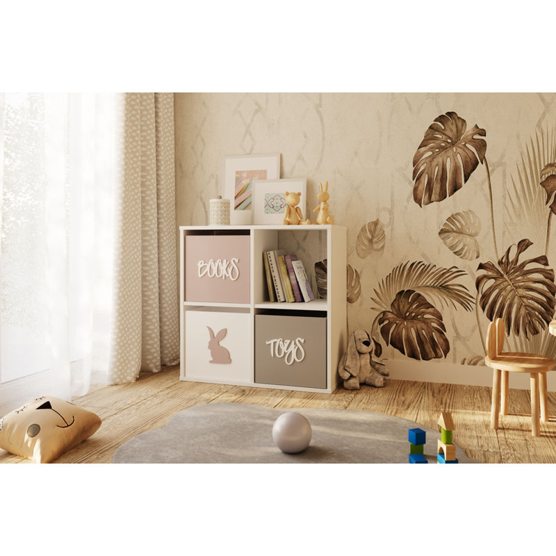 80cm H Cube Bookcase, (4 Shelves) 80cm H x 80cm W x 38cm D, White