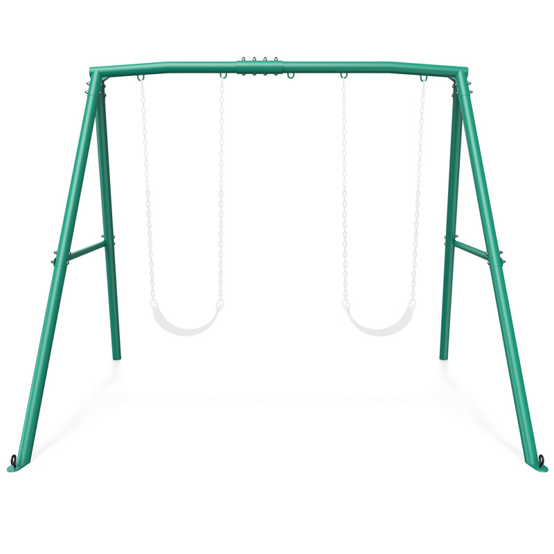 Green Heavy Duty Metal Swing Stand Frame with Ground Stakes