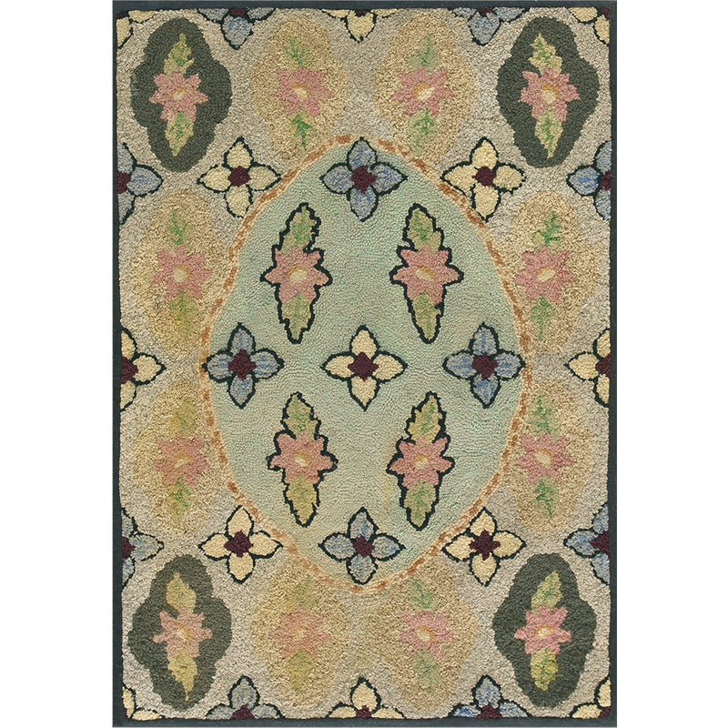 Hand Knotted Wool Floral Area Rug in Multicolored