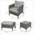Comfort Patio Sofas, Steel Rattan 5 Piece Modern Set For Patio Balcony