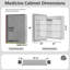 Armoire à pharmacie encastrée / à fixation en saillie à cadre arrondi en aluminium argenté l 20 po x H 28 po Cynethia-52423802-52423804