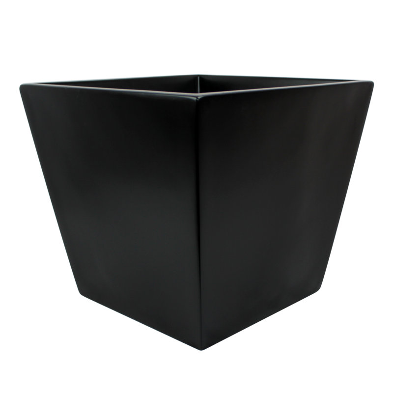 Boîte à fleurs carrée Saratoga, H 11,5 po x l 13 po x P 13 po, Noir
