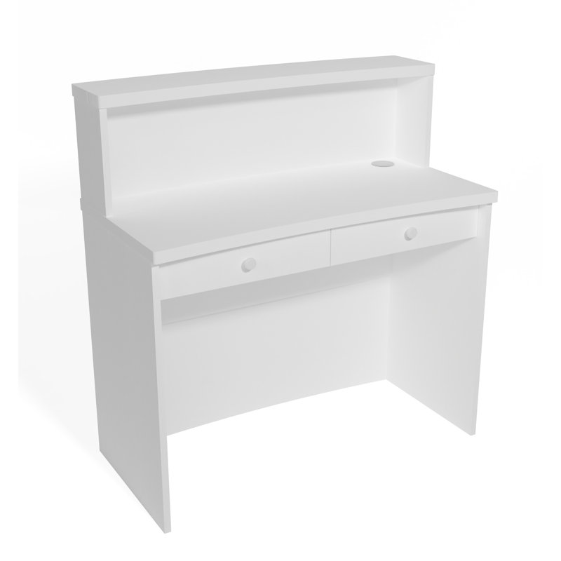 Mono Reception Desk w/ Transaction Counter Multifunctional Front Desk, 41.3" H x 31.5" W x 19.7" D