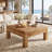 31.5" Solid Wood Square Coffee Table for Living Room, Rustic Brown