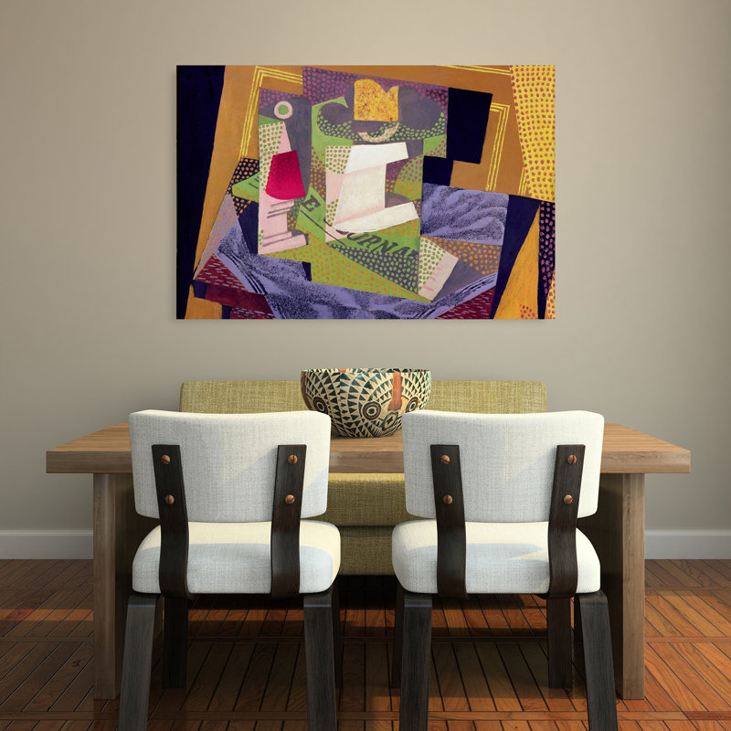 Composition On A Table, 1916 Abstract Contemporary Wall Art Print by Juan Gris - Wrapped Canvas Print, 81.28cm H x 121.92cm W