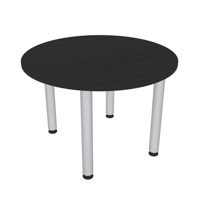 Round Conference Table with Round Metal Post Legs