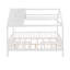 Full Size Wood House Bed With Fence, White