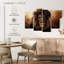 Tête de lion grunge sur toile 4 pièces-92763720