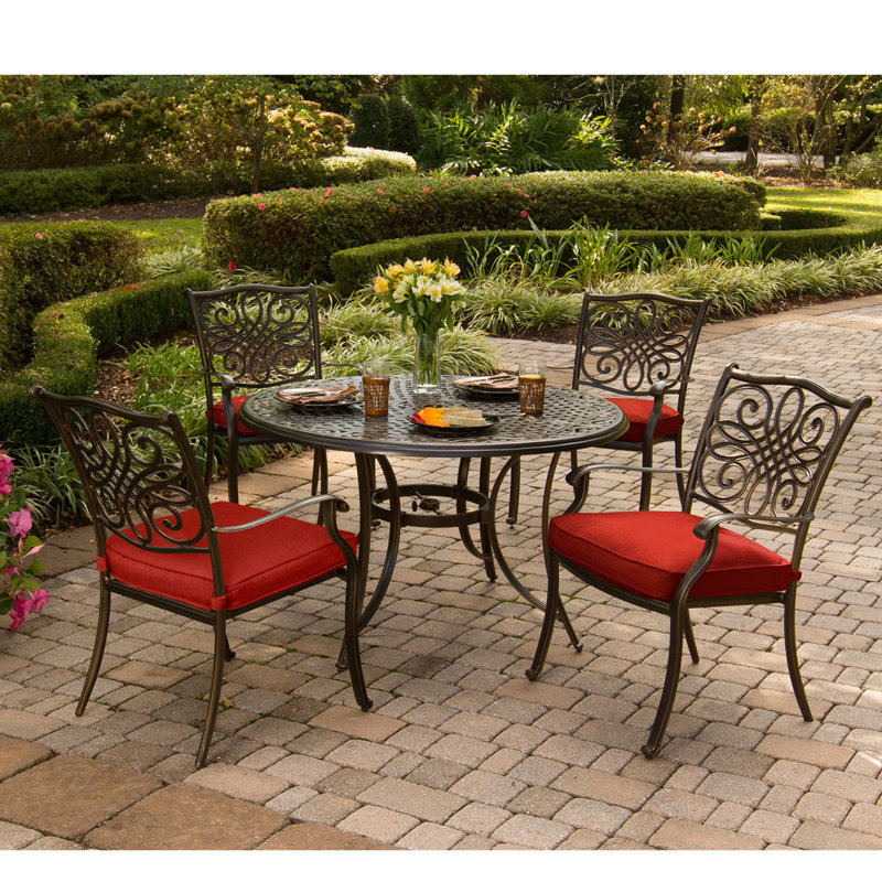 Rackers 4 - Person Patio Dining Set with Round Table