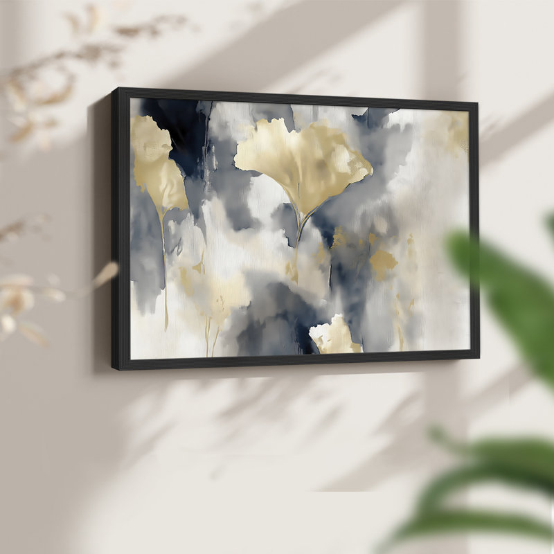 Floral Series-LV -Framed Print - Restickable, 16" H x 20" W, Black
