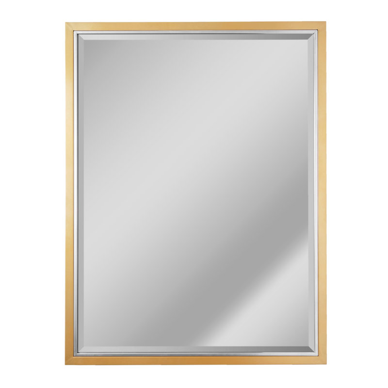 Miroir de salle de bain Wilguy, 30 po x 40 po, Laiton brossé / chrome