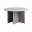 Table basse ronde en marbre avec base en croix imbriquée-864684153
