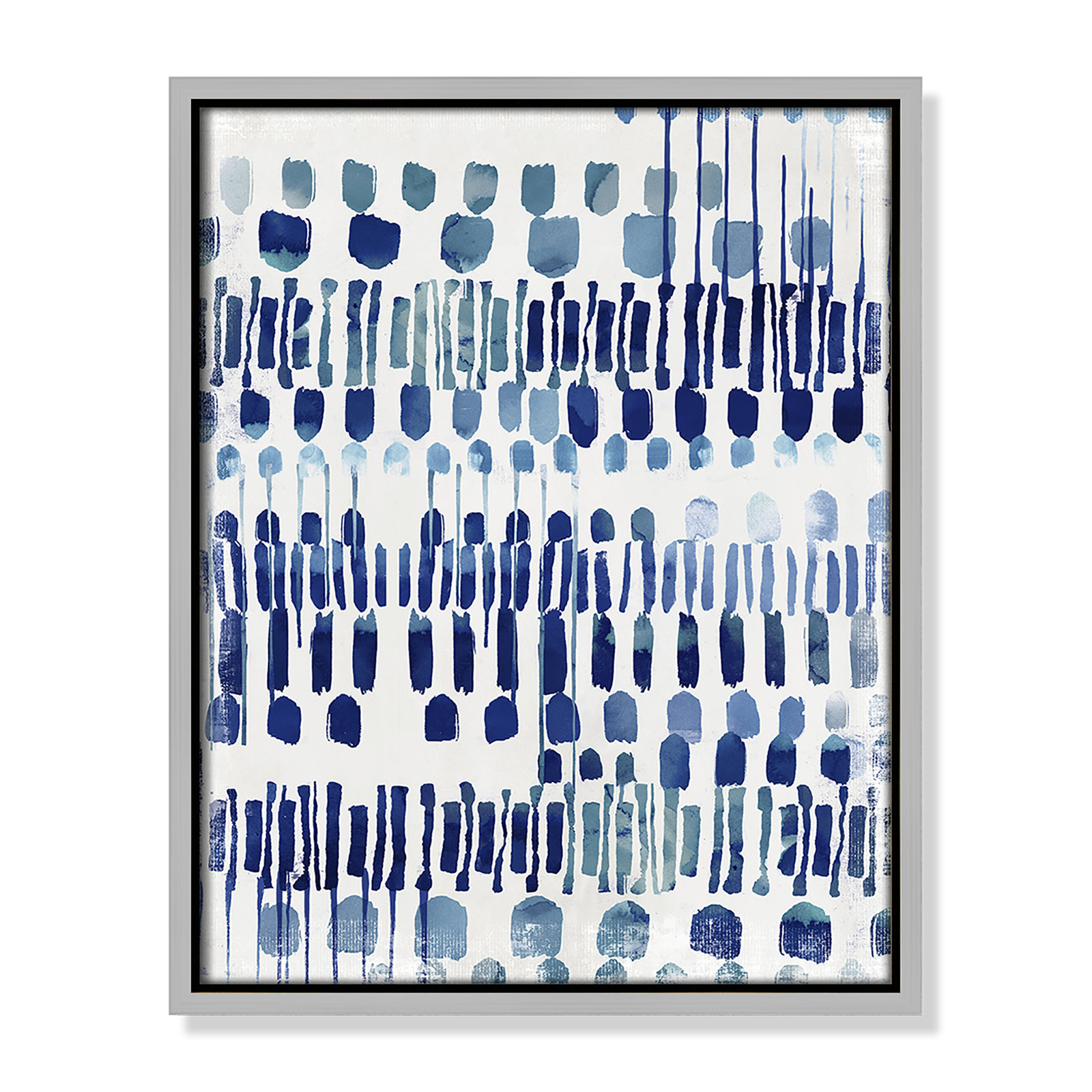 Fynn "Continuously I" Painting by Eva Watts, Silver Framed Canvas, No Matte, 15.5" H x 12.5" W x 2" D